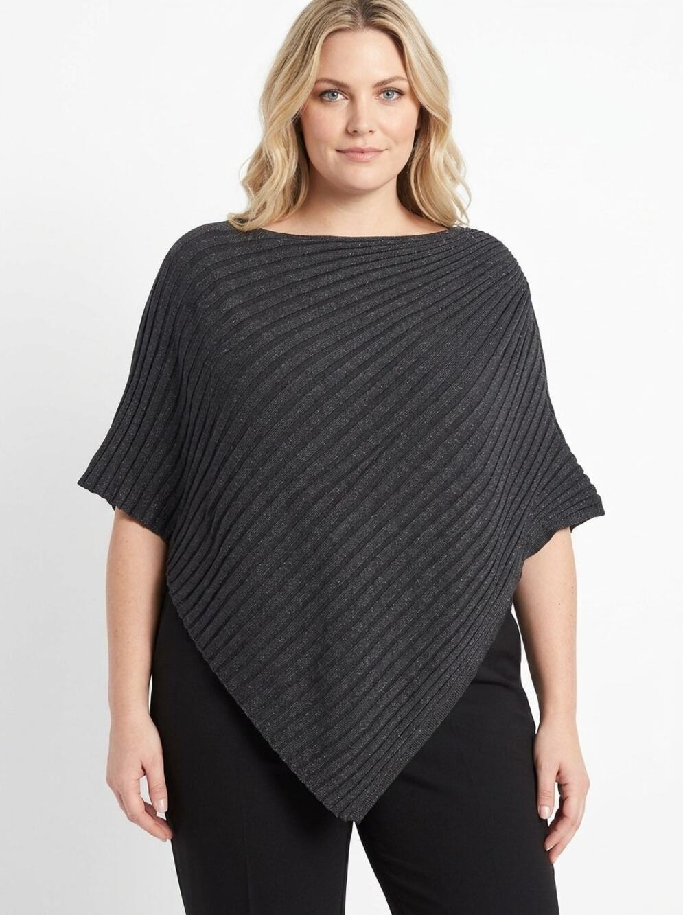 Lane Bryant Asymmetrical Wrap Ribbed Knit Sweater Vest Women Size 18/20